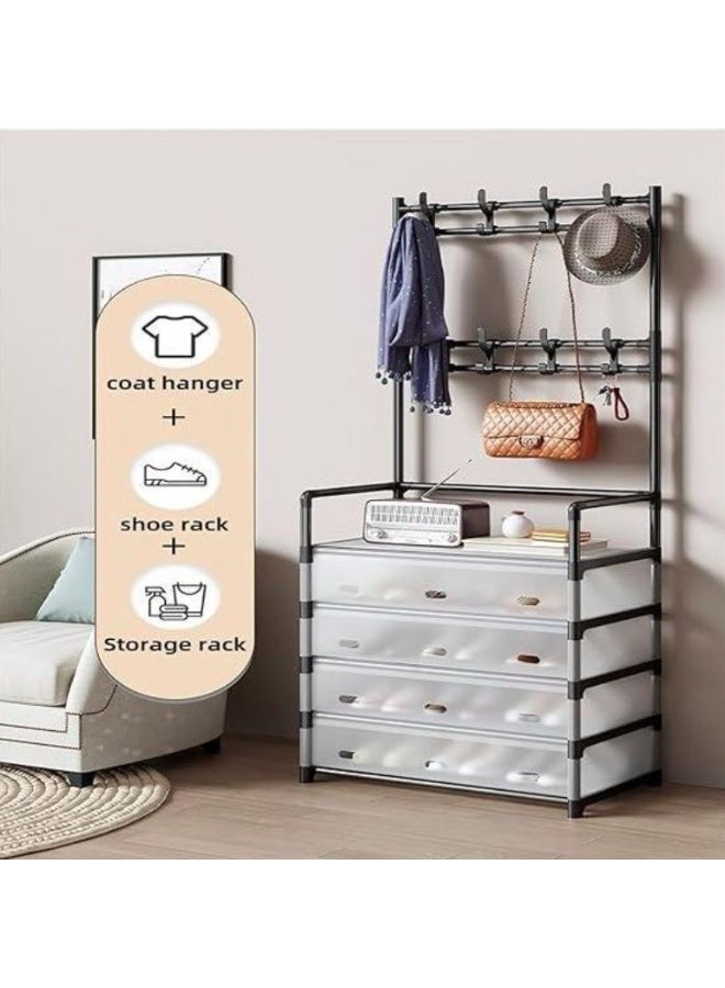 eBasket Shoe and hat organizer rack with 4 drawers, multi-purpose organizer rack for organizing shoes and socks - Image 3